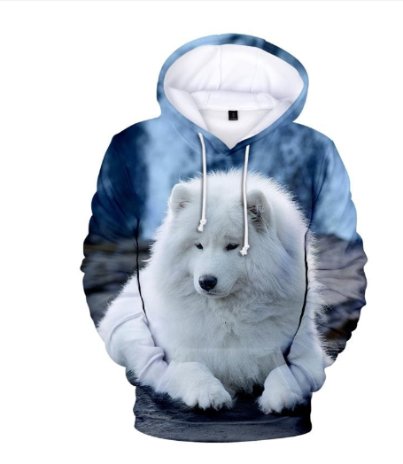 3D Printed Hoodie with French Bulldog Design for Adults