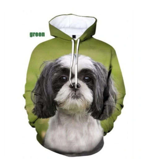 3D Printed Hoodie with French Bulldog Design for Adults